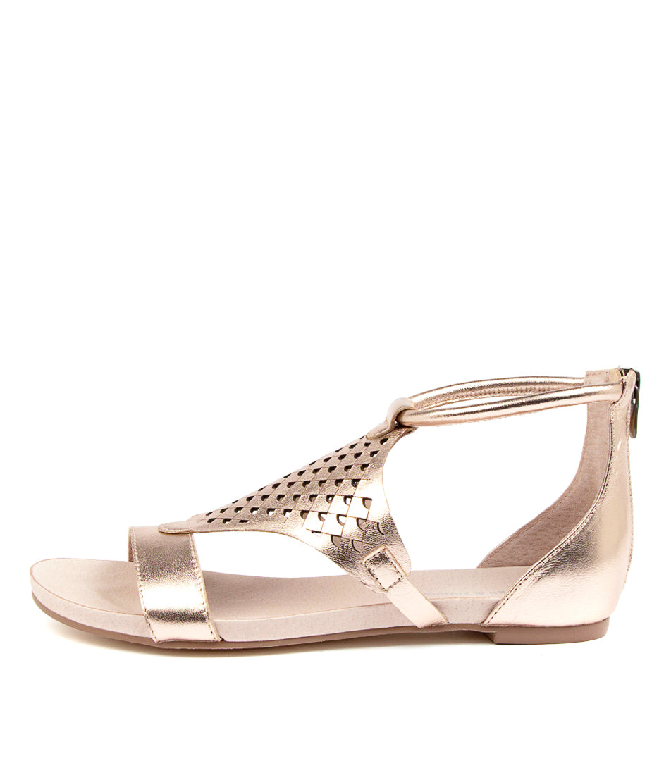 Outside View Women's Django & Juliette Jerrod Sandal In Rose Gold Leather Sku: Dj14461M63Le