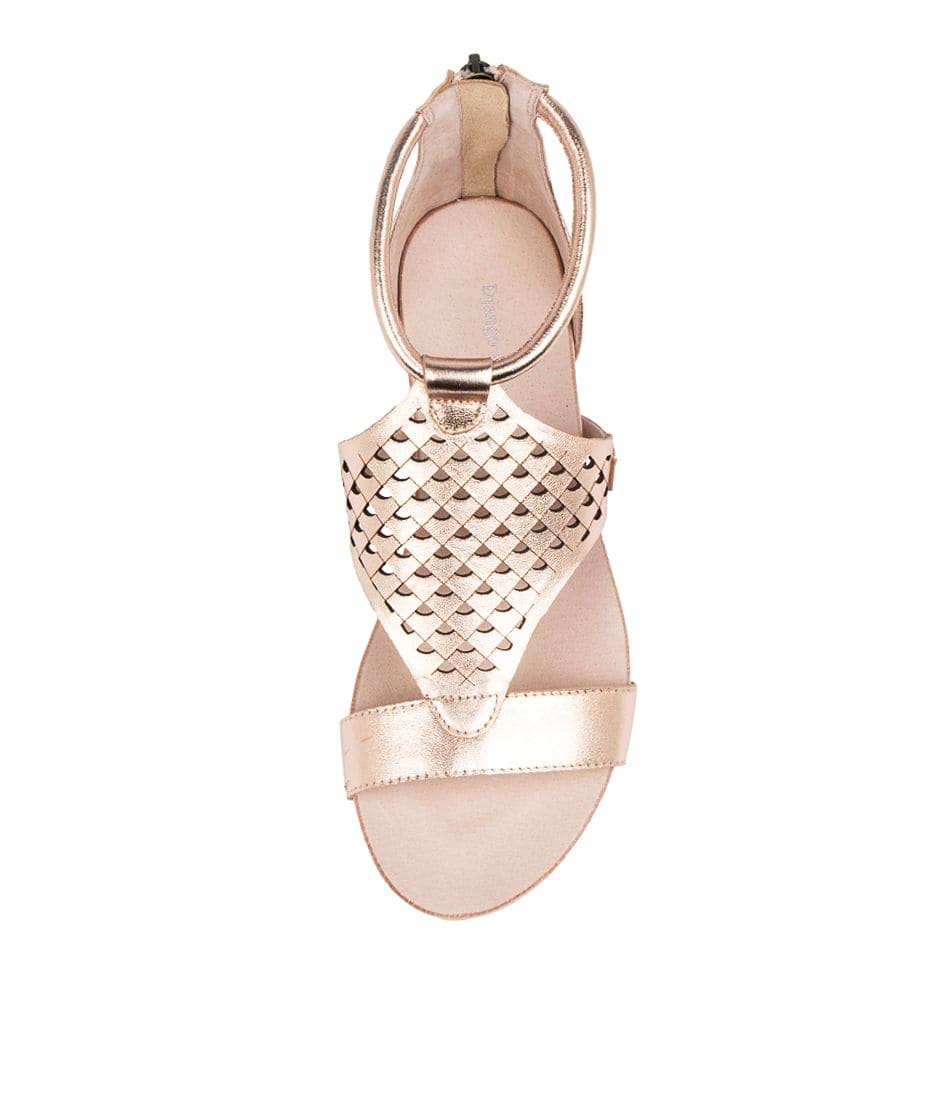 Overhead View Women's Django & Juliette Jerrod Sandal In Rose Gold Leather Sku: Dj14461M63Le