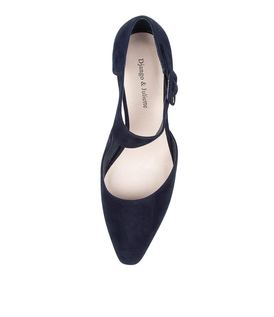 Overhead View Women's Django & Juliette Shoe in Navy Suede Sku: DJ15117DBYSU