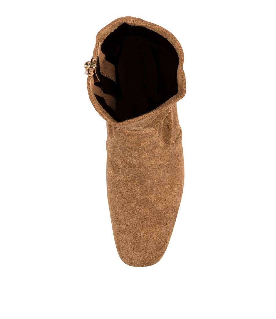 Overhead View Women's Django & Juliette Boot in Sand Stretch Microsuede Sku: DJ16655NGAFT