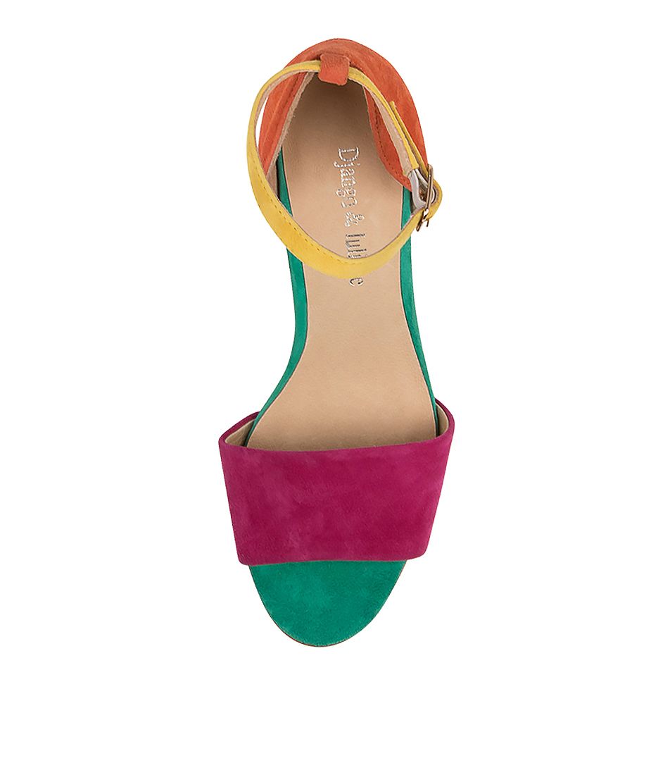 Overhead View Women's Django & Juliette Kiya Sandal In Bright Multi Suede Sku: Dj16959Y14Su