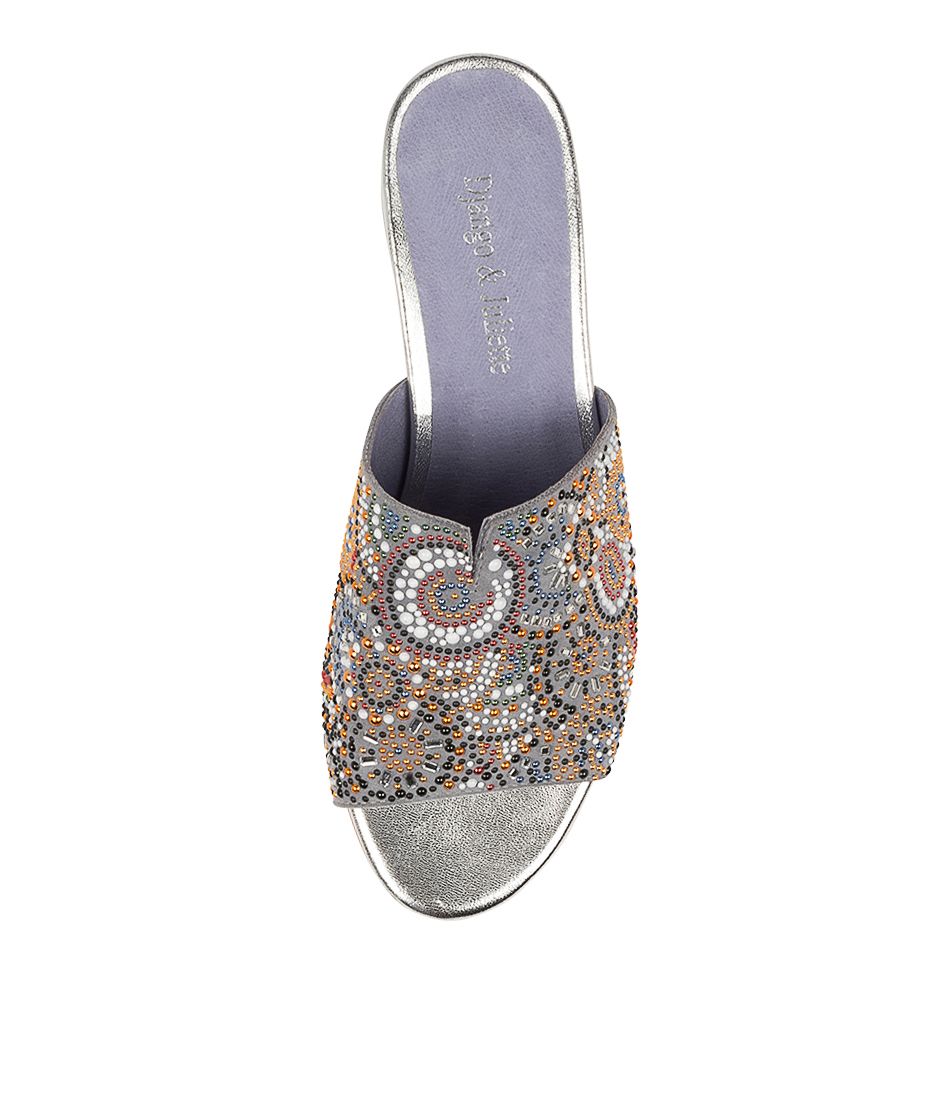 Overhead View Women's Django & Juliette Tammy Sandal In Denim Suede Sku: Dj13299Dadsu