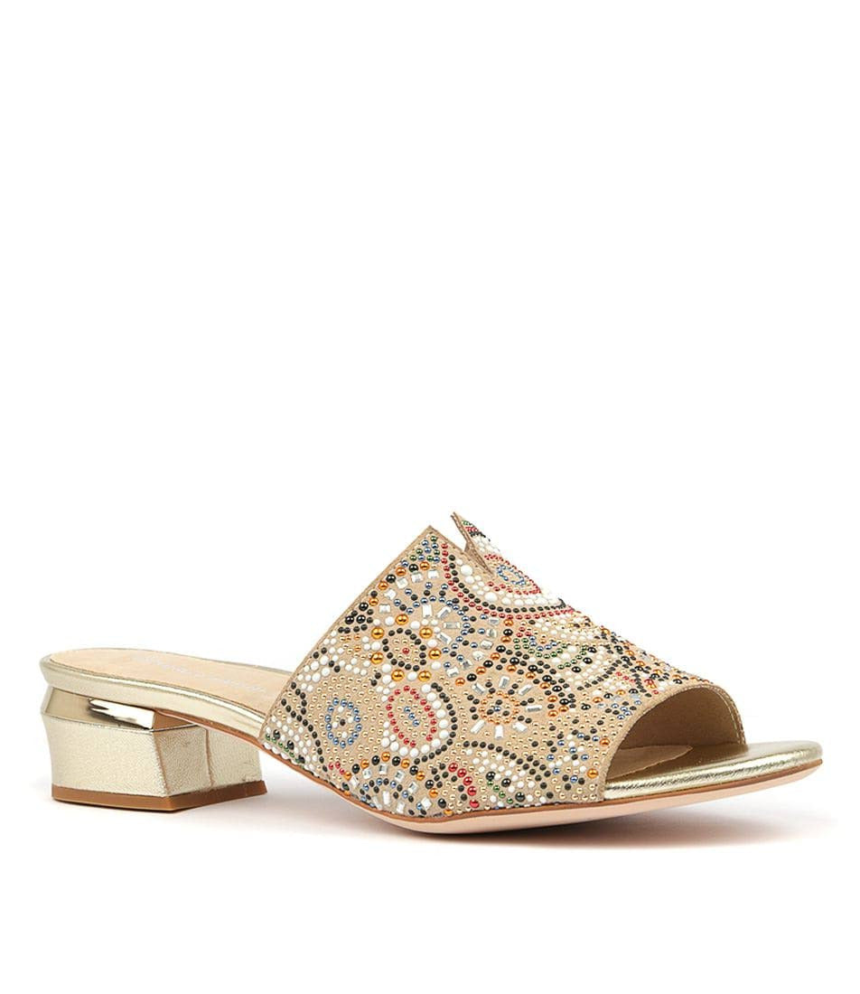 Side View Women's Django & Juliette Tammy Sandal In Beige Suede Sku: Dj13299N03Su