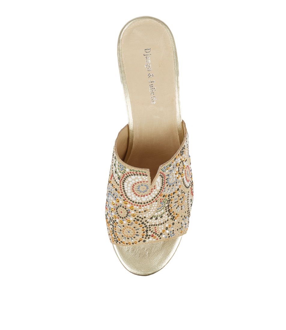 Overhead View Women's Django & Juliette Tammy Sandal In Beige Suede Sku: Dj13299N03Su
