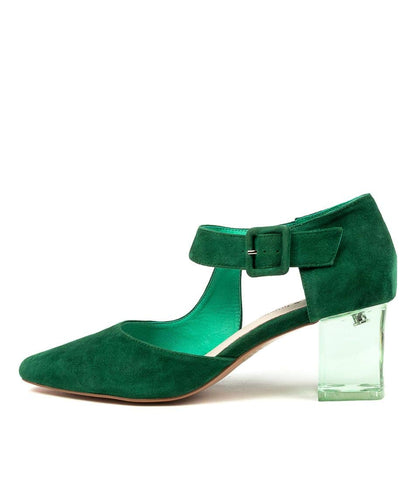 Outside View Women's Django & Juliette Shoe in Emerald Suede Sku: DJ15117H15SU