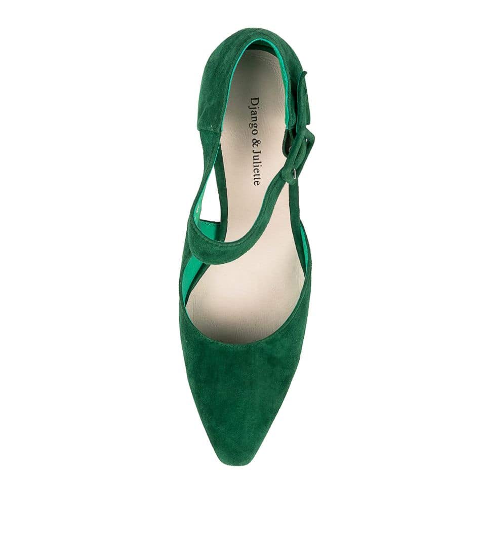 Overhead View Women's Django & Juliette Shoe in Emerald Suede Sku: DJ15117H15SU