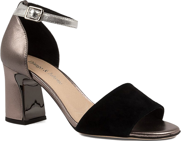 Sandals – Django & Juliette NEW DJANGO & JULIETTE women\'s kiya suede-leather sandals in black/metallic multi main image 2