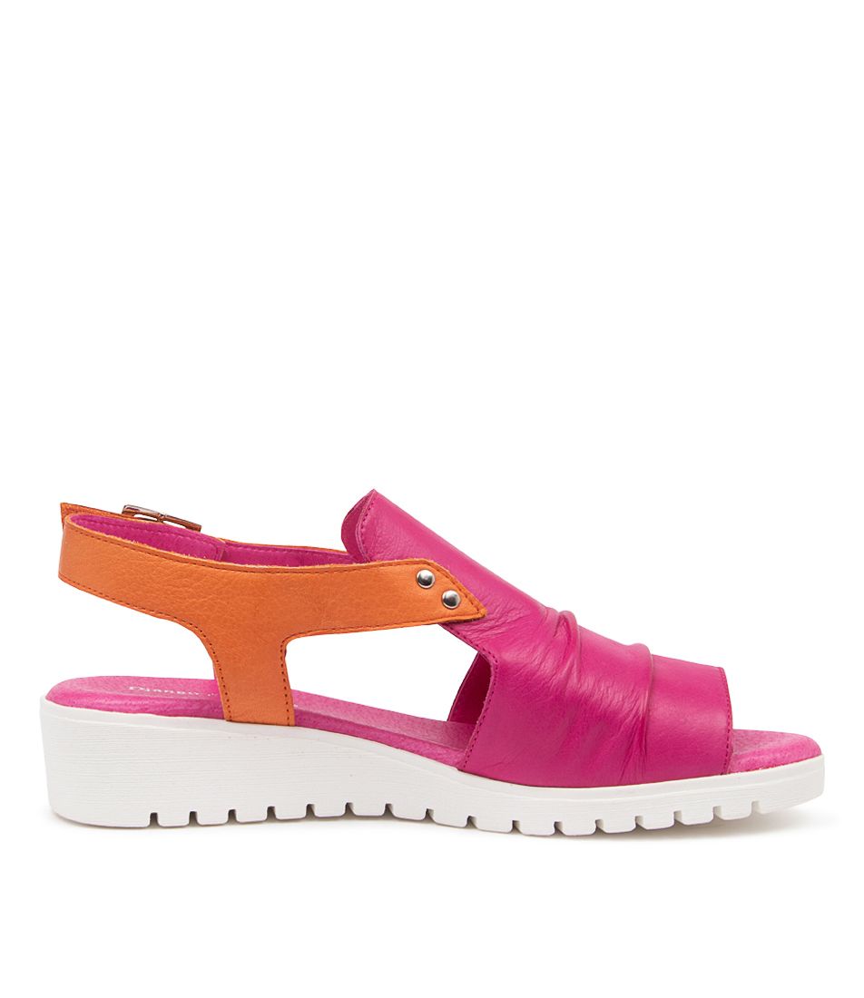 Inside View Women's Django & Juliette Madis Sandal In Fuchsia/ Bright Orange Leather Sku: Dj14516Phcle